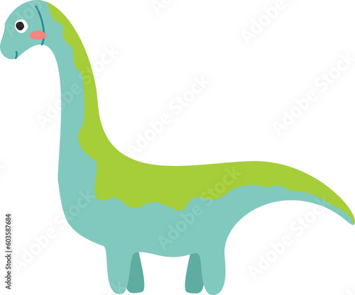 Cute Green Diplodocus