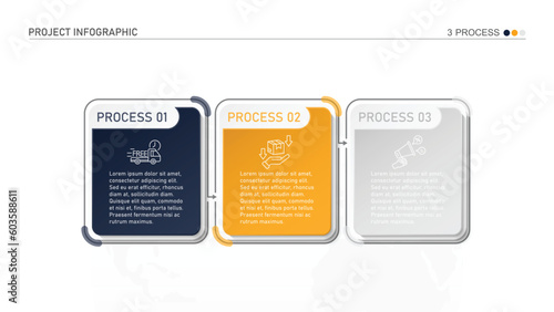 Infographic design with icons and 3 options or steps. Thin line vector. Infographics business concept for info graphics, flow charts.