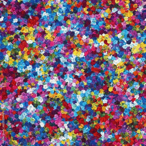 Flowers abstract illustration  seamless pattern. Created by a stable diffusion neural network.