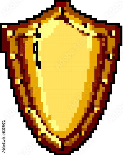 metal medieval shield game pixel art retro vector. bit metal medieval shield. old vintage illustration