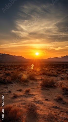 A serene desert landscape evokes a sense of calmness and solitude  with its vast expanse and peaceful isolation.