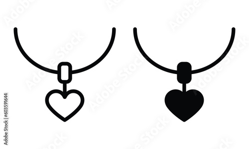 Necklace icon with outline and glyph style.