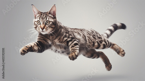 Cute cat jumping