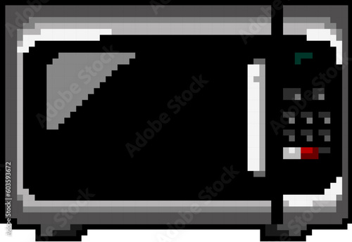 technology microwave oven game pixel art retro vector. bit technology microwave oven. old vintage illustration