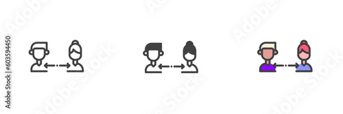 Exchange of experience different style icon set