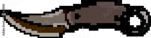metal military knife game pixel art retro vector. bit metal military knife. old vintage illustration