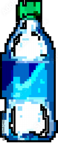 drink mineral water bottle game pixel art retro vector. bit drink mineral water bottle. old vintage illustration