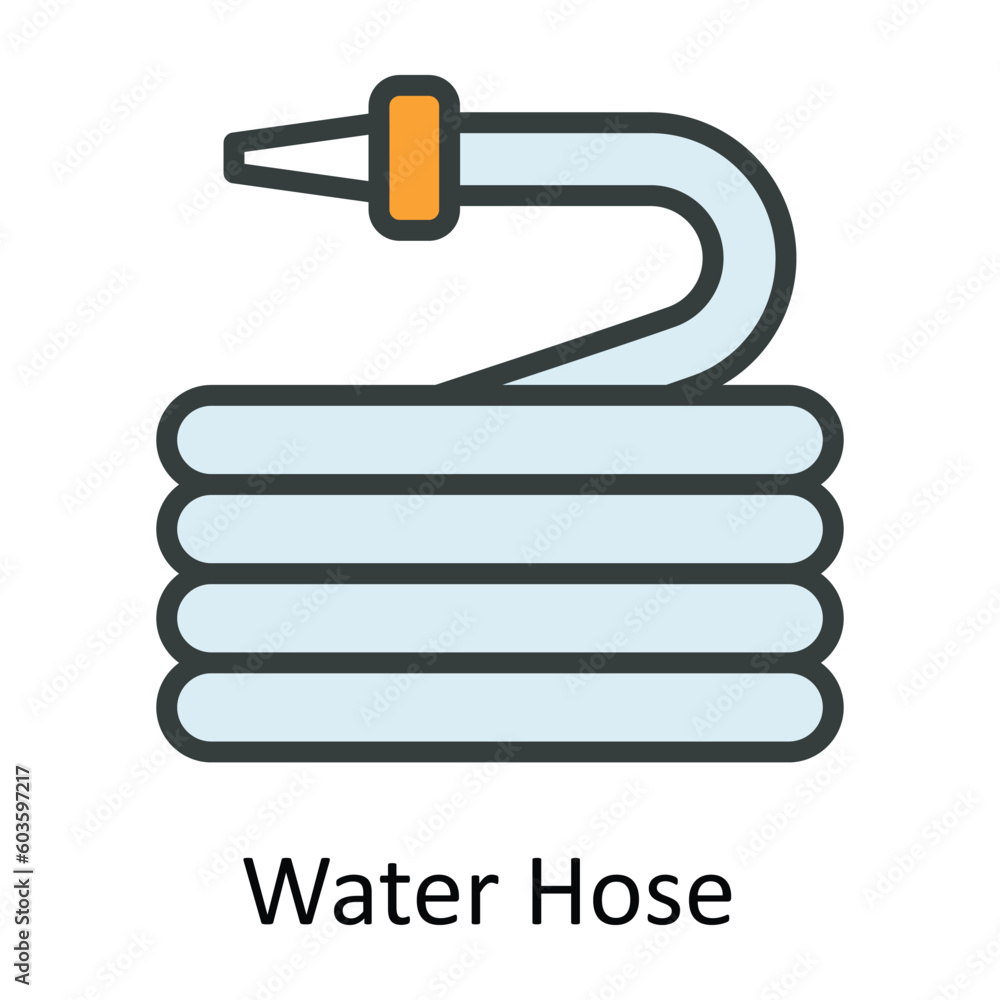 Water Hose  vector  Fill  outline Icon Design illustration. Agriculture  Symbol on White background EPS 10 File