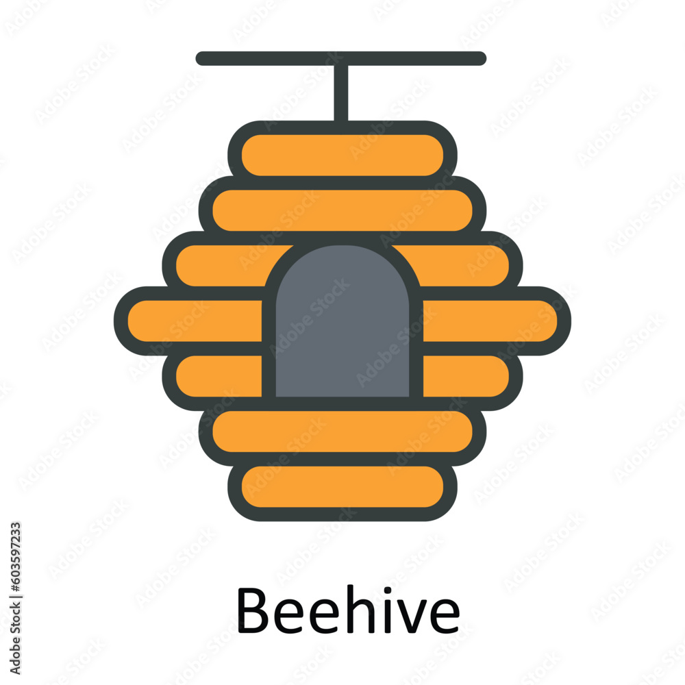 Beehive vector Fill outline Icon Design illustration. Agriculture Symbol on White background EPS 10 File Beehive vector Fill outline Icon Design illustration. Agriculture Symbol on White background EPS 10 File