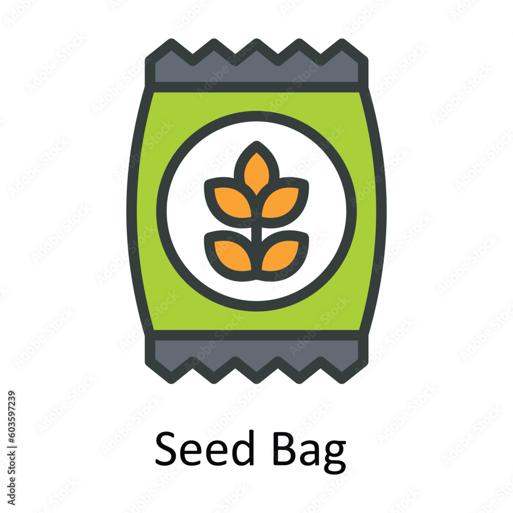 Seed Bag vector Fill outline Icon Design illustration. Agriculture Symbol on White background EPS 10 File Seed Bag vector Fill outline Icon Design illustration. Agriculture Symbol on White background EPS 10 File