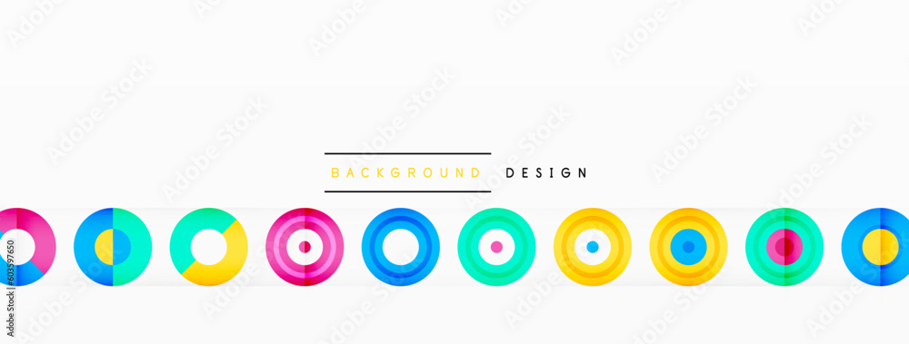 Eye-catching background of colorful circles of equal size arranged in abstract pattern. Circle boasts unique tone or hue, creating rainbow effect. Design has upbeat, contemporary feel Eye-catching background of colorful circles of equal size arranged in abstract pattern. Circle boasts unique tone or hue, creating rainbow effect. Design has upbeat, contemporary feel