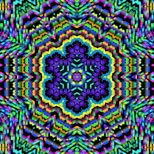 Illustration abstract kaleidoscope, lime green, forest green, emerald green, rgb. Good for symmetrical, floral, or paisley patterns with shades of green. Fit for painting, backdrop, wall art, canvas.