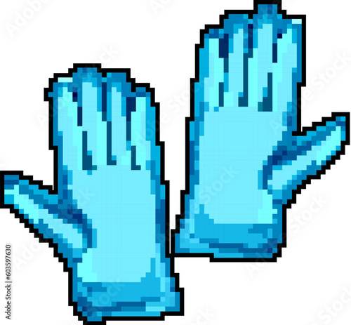 wool mittens gloves winter game pixel art retro vector. bit wool mittens gloves winter. old vintage illustration