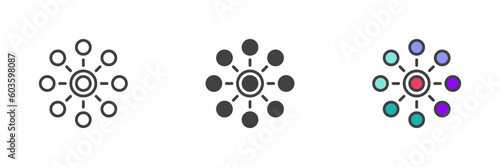 Network connections different style icon set