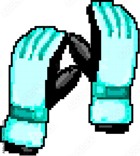 season mittens gloves winter game pixel art retro vector. bit season mittens gloves winter. old vintage illustration