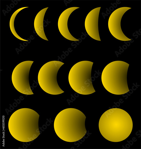variation of the moon illustration vector design