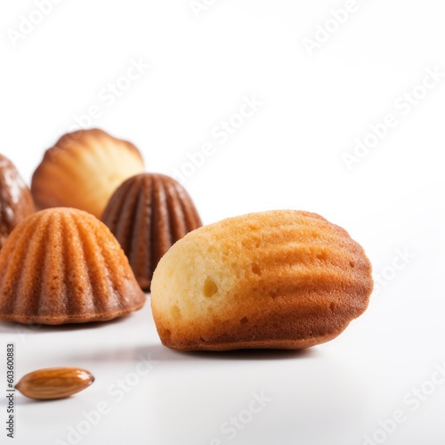 Madeleine Isolated on White. Generative AI