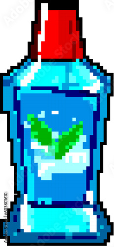 tooth mouthwash game pixel art retro vector. bit tooth mouthwash. old vintage illustration