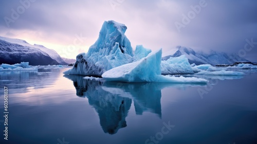 Icy waters of Alaska adventure. Generative AI