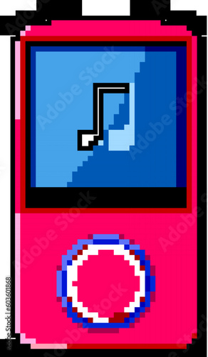 music mp3 player game pixel art retro vector. bit music mp3 player. old vintage illustration
