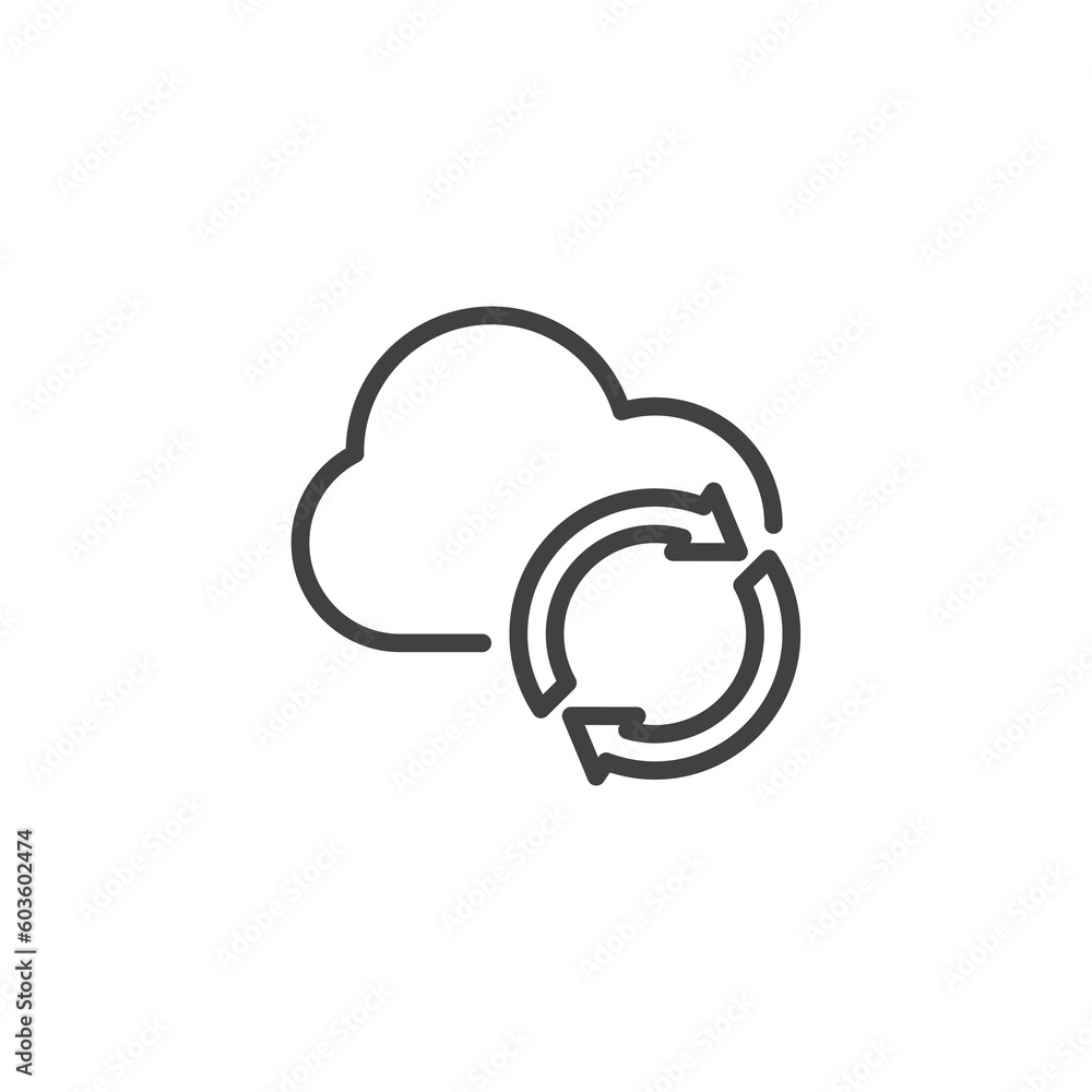 Cloud sync line icon Cloud sync line icon