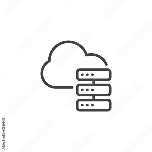 Cloud server line icon