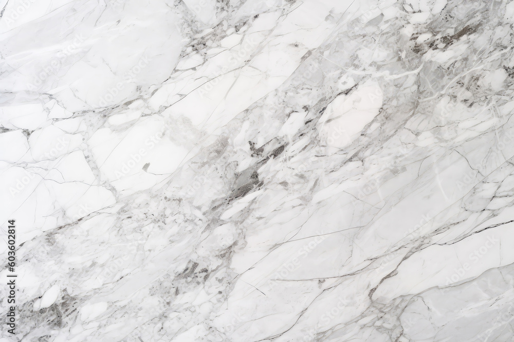 Naklejka premium Marble Surface Texture Background Classic White Marble With Subtle Gray Veins. Generative AI