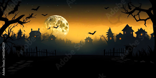 Halloween background banner spooky scary pumpkin banner autumn season  generated ai