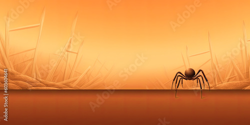 Spider halloween scary spooky background banner illustration, Generated AI