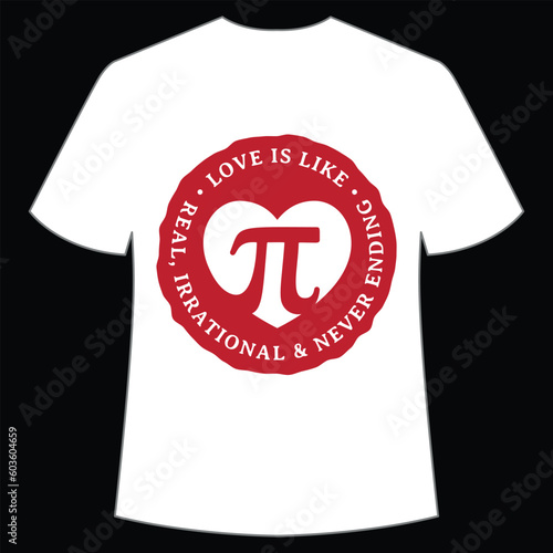 Happy Pi Day Shirt Print Template, Pi day Vector Graphics, funny math design, and gift