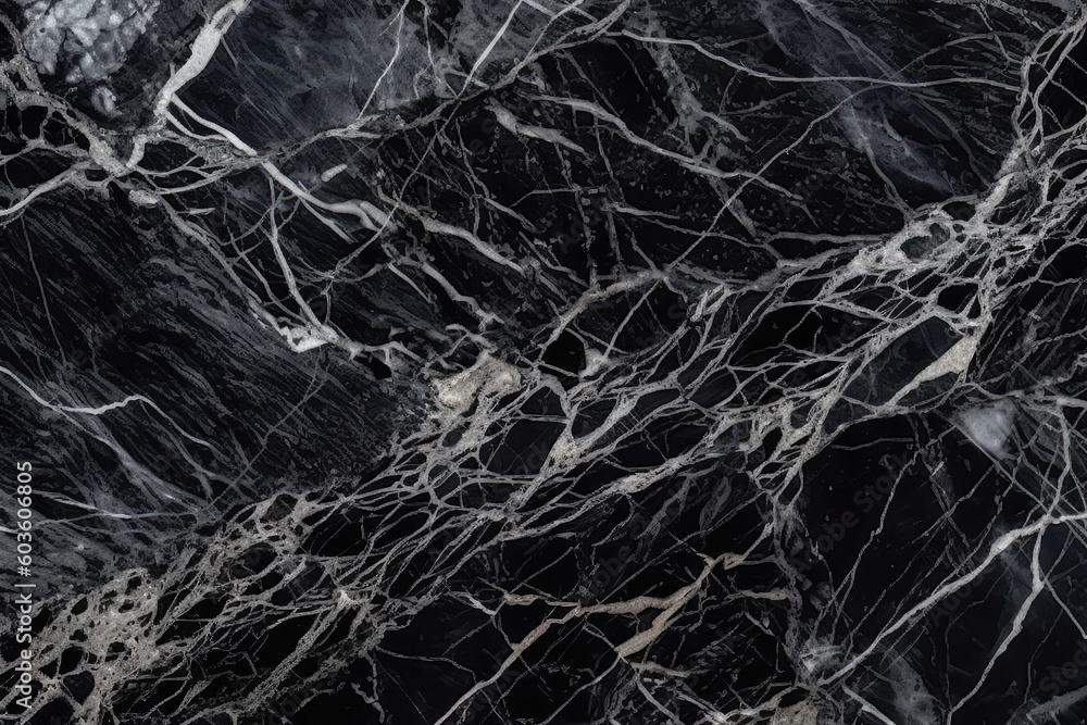 Marble Surface Texture Background Black Marble With Striking White Veins. Generative AI Marble Surface Texture Background Black Marble With Striking White Veins. Generative AI