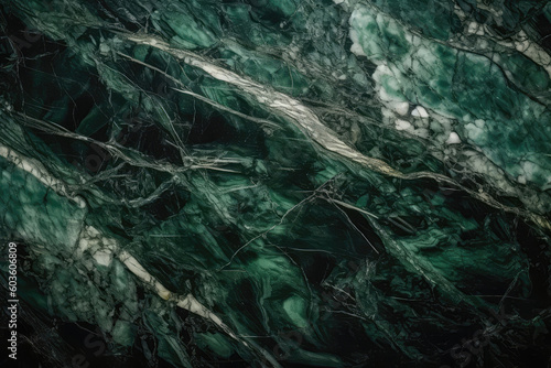 Marble Surface Texture Background Deep Green Marble With Lighter Green And White. Generative AI © Anastasiia