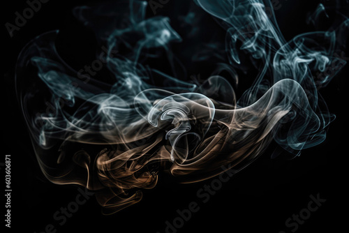 Smoke Rises In Spiral Pattern, Creating An Artistic Composition. Generative AI
