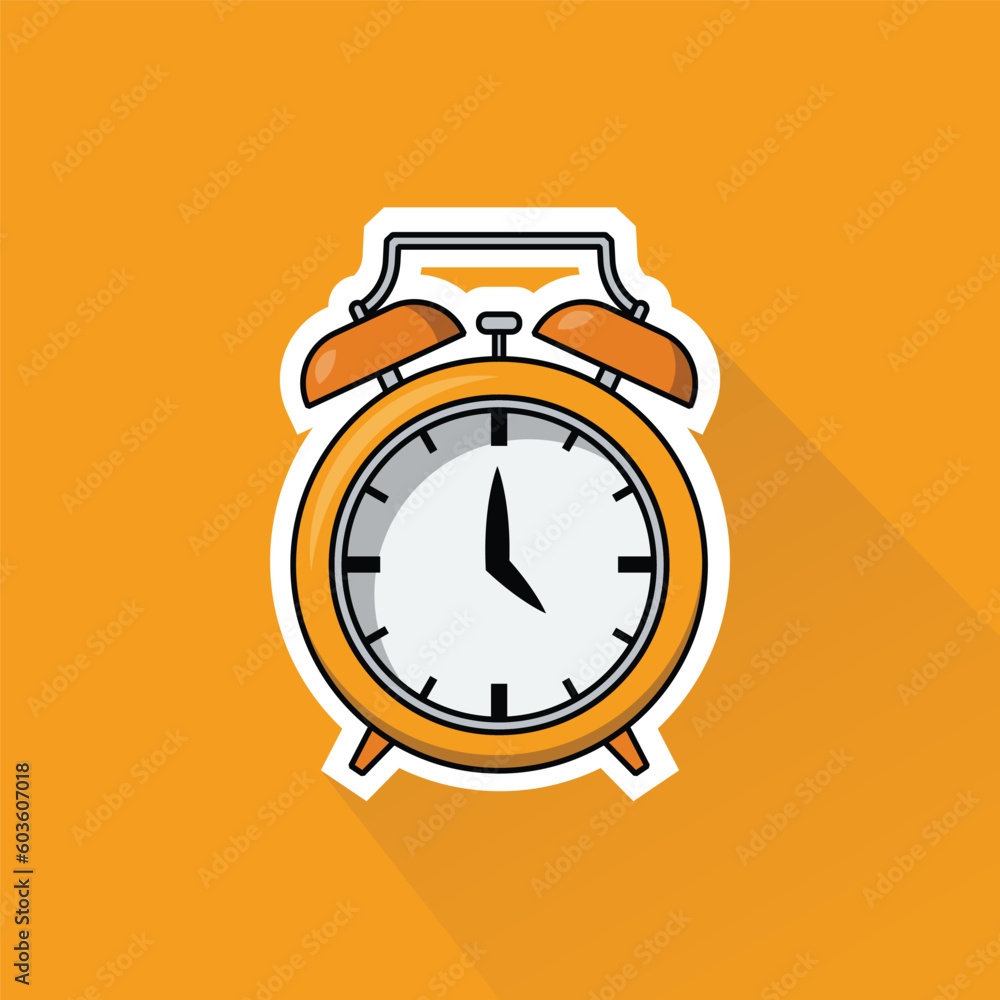 Illustration Vector of Orange Alarm in Flat Design Illustration Vector of Orange Alarm in Flat Design