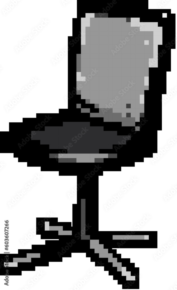 armchair office chair game pixel art retro vector. bit armchair office chair. old vintage illustration