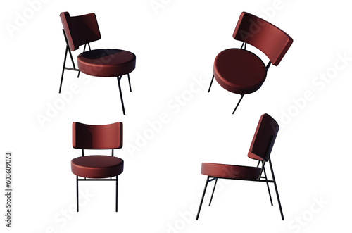 3d render of chairs isolated on white background. High resolution image