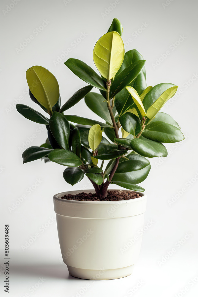 Badian Growing In White Pot On White Background. Generative AI Badian Growing In White Pot On White Background. Generative AI