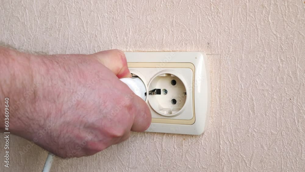The electrical plug breaks down inside a household electrical outlet