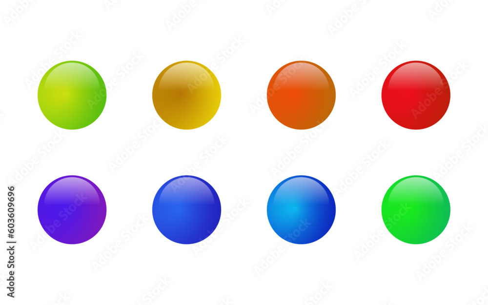 colorful blank round web buttons set