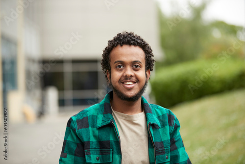 Portrait of smiling young man photo