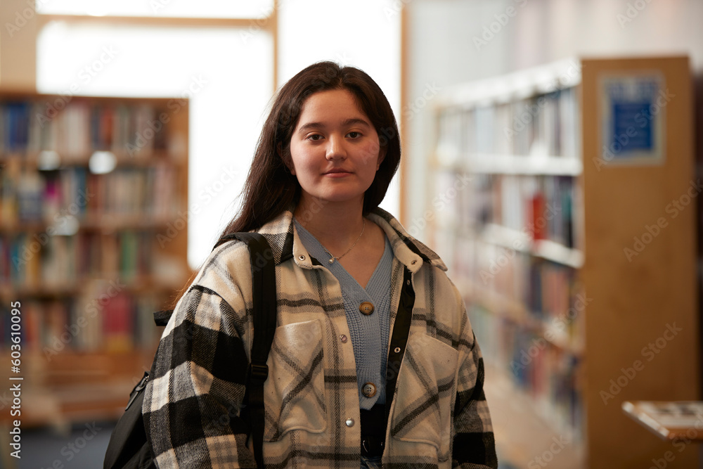 © Connect Images - Portrait of female student in library