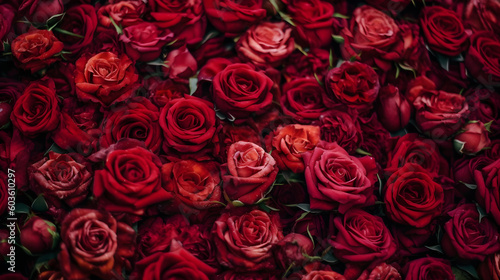pile of red roses wallpaper generative ai