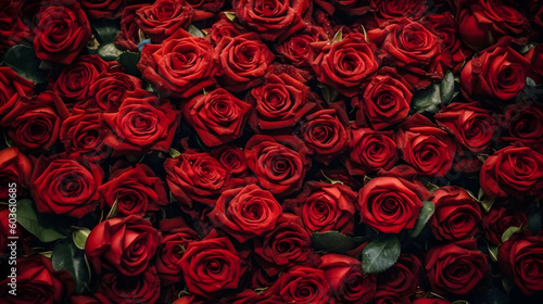 pile of red roses wedding background  red roses textured generative ai