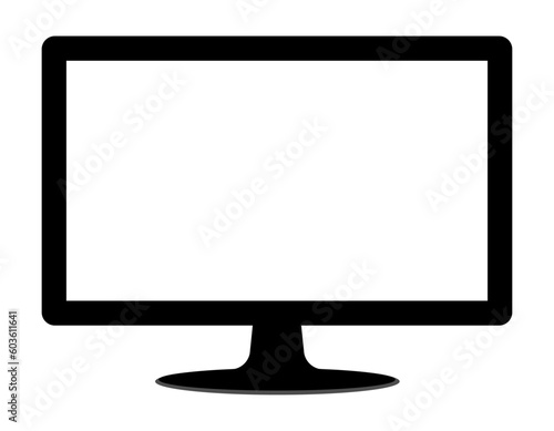 Blank LED TV or Monitor screen with stand isolated on white background. Vector illustration EPS 10 File.