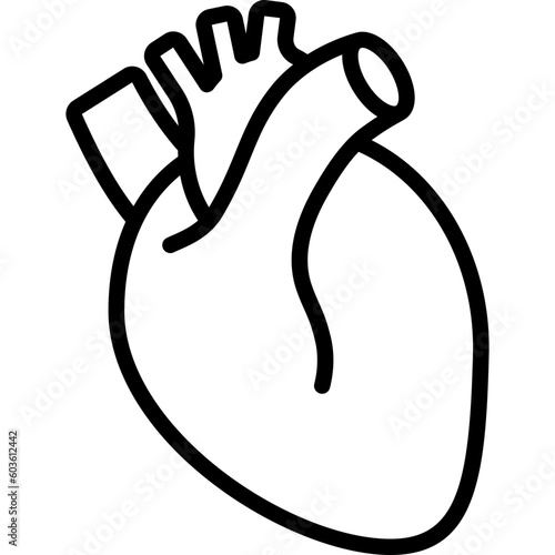 Human anatomical heart thin line icon. Modern vector illustration of human organ.