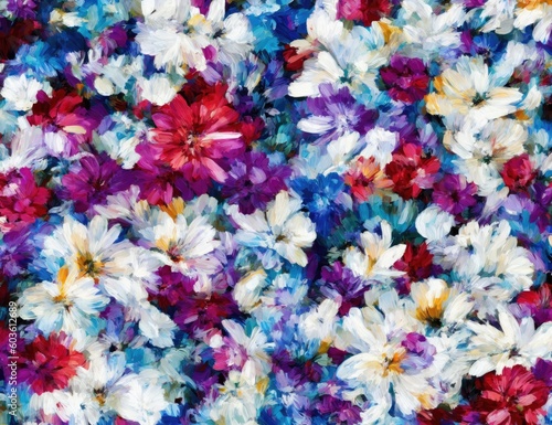 Flowers abstract illustration. Created by a stable diffusion neural network.