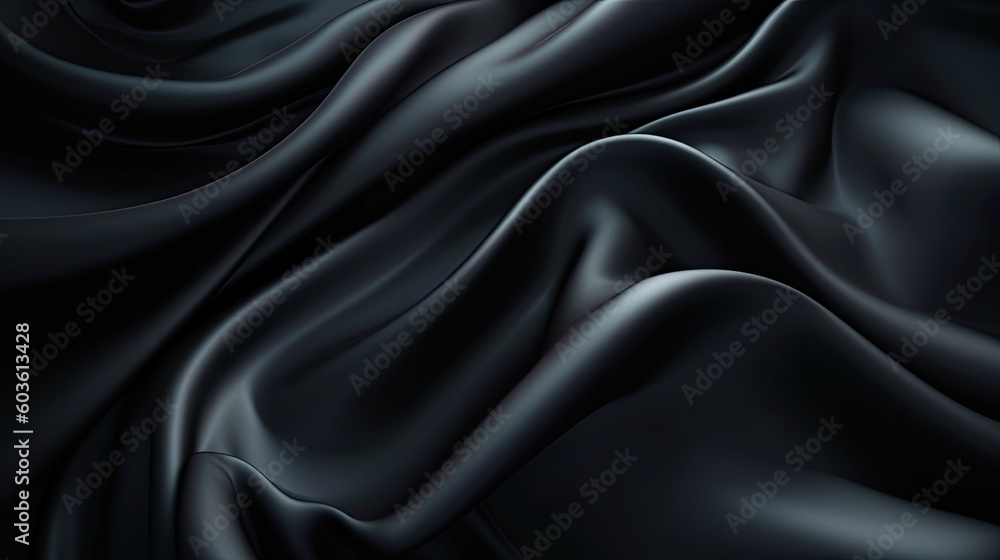 Black silk fabric background. Generative AI Black silk fabric background. Generative AI