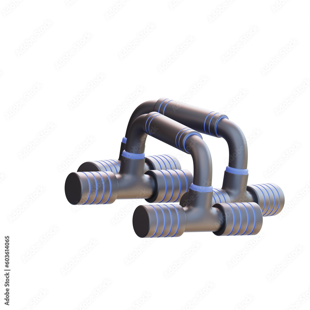 3d illustration push up bars 3d illustration push up bars