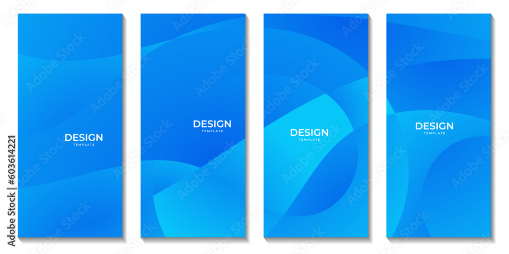 set of brochures template with abstract modern blue sea wave background. vector illustration