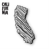 Vector illustration of California map in hand drawn doodle style. Suitable for use as magnets and posters.